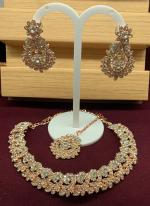 Rose Gold Plated Ethnic Diamond Studded Necklace Set